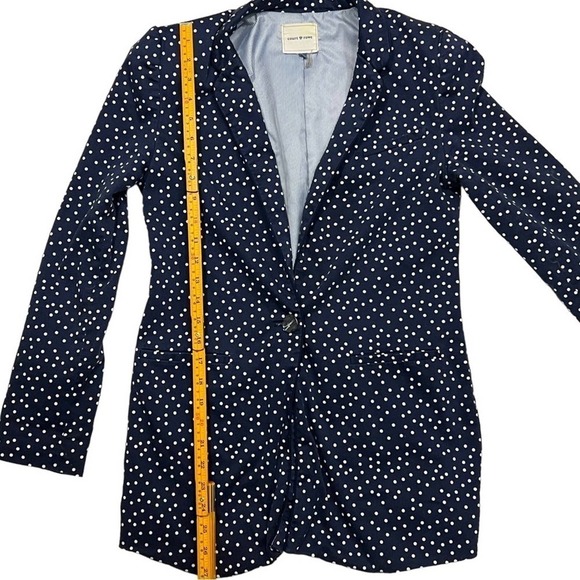 Court & Rowe Scatter Dot Blue Night Blazer Navy & White Polka Dot Jacket Sz 2 - Picture 13 of 16